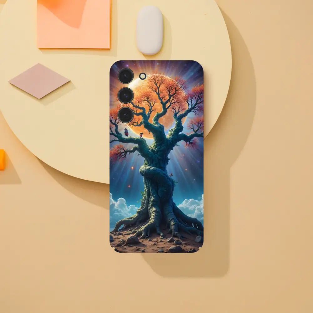 Smartphone case featuring vibrant tree design for Samsung Galaxy from PixiOnyx Stellar Tree series