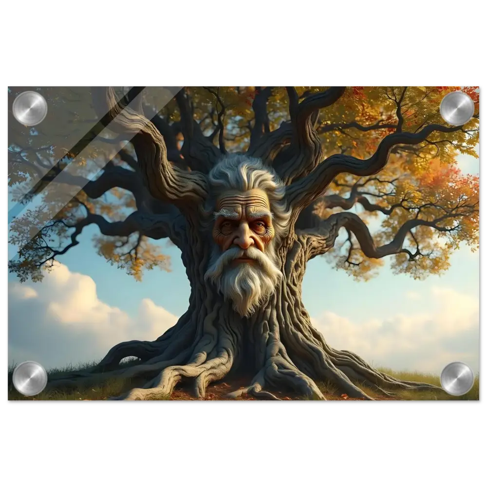 Tree with a wise old man’s face on PixiOnyx Crystal Wall Art Treeface Acrylic Print