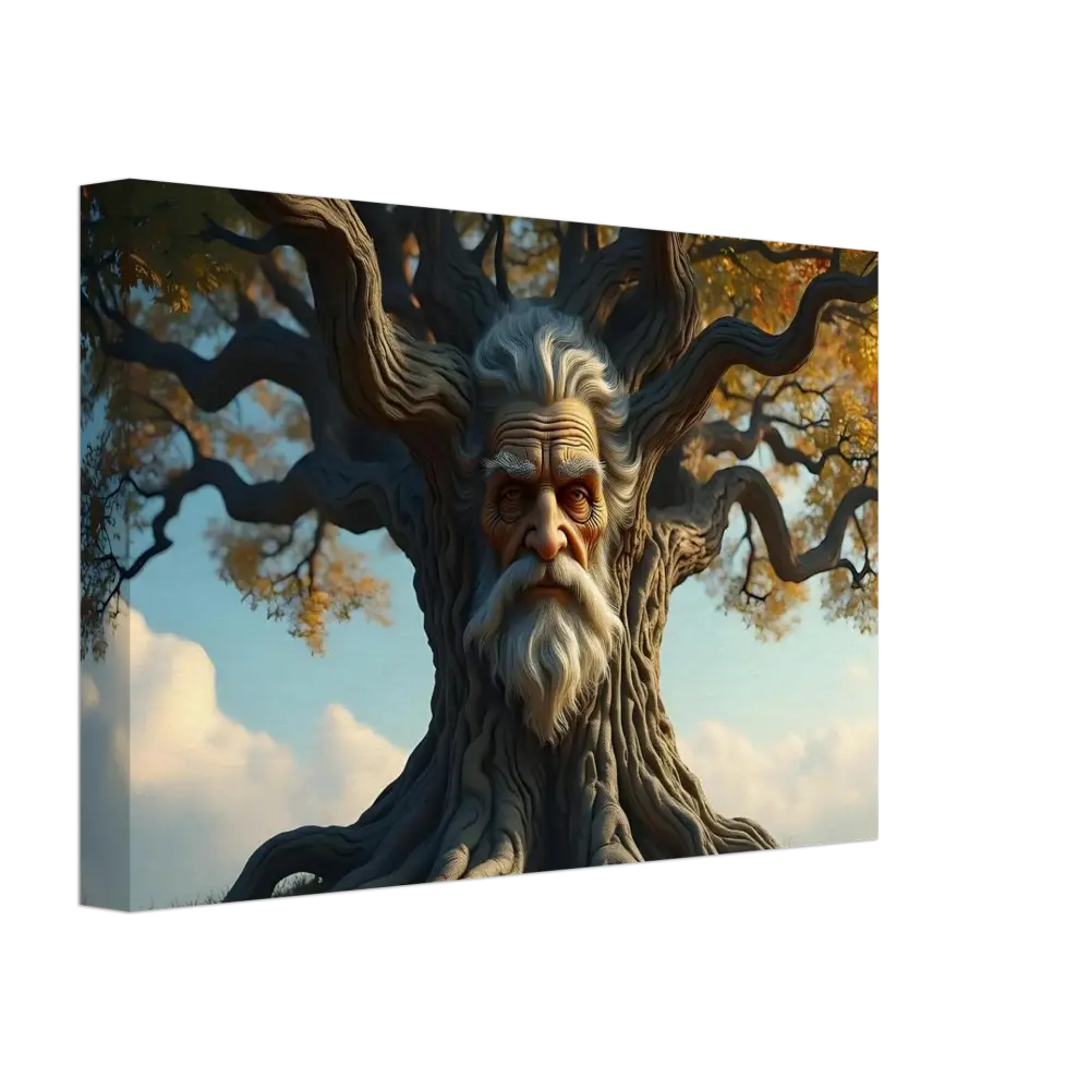 Tree with an old man’s face showing wisdom and age in PixiOnyx Mythic Decor artwork