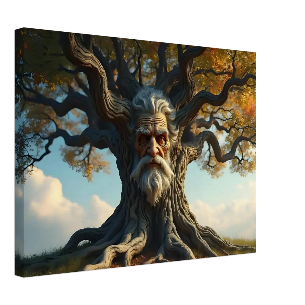 Tree with an old man’s face artwork on canvas in PixiOnyx Mythic Decor Treeface Canvas