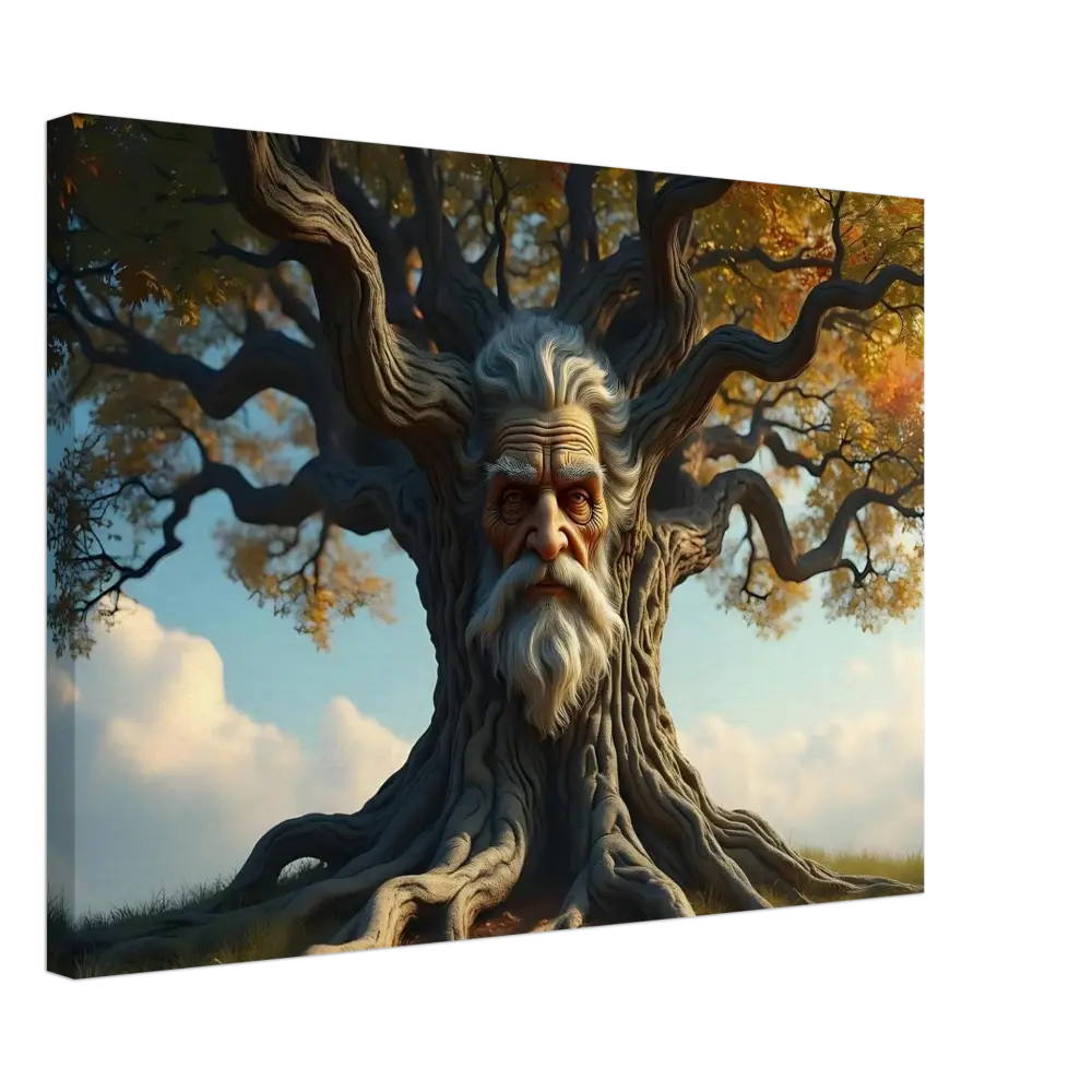 Tree with an old man’s face on the Treeface Canvas – The Wisdomroot Sentinel by PixiOnyx