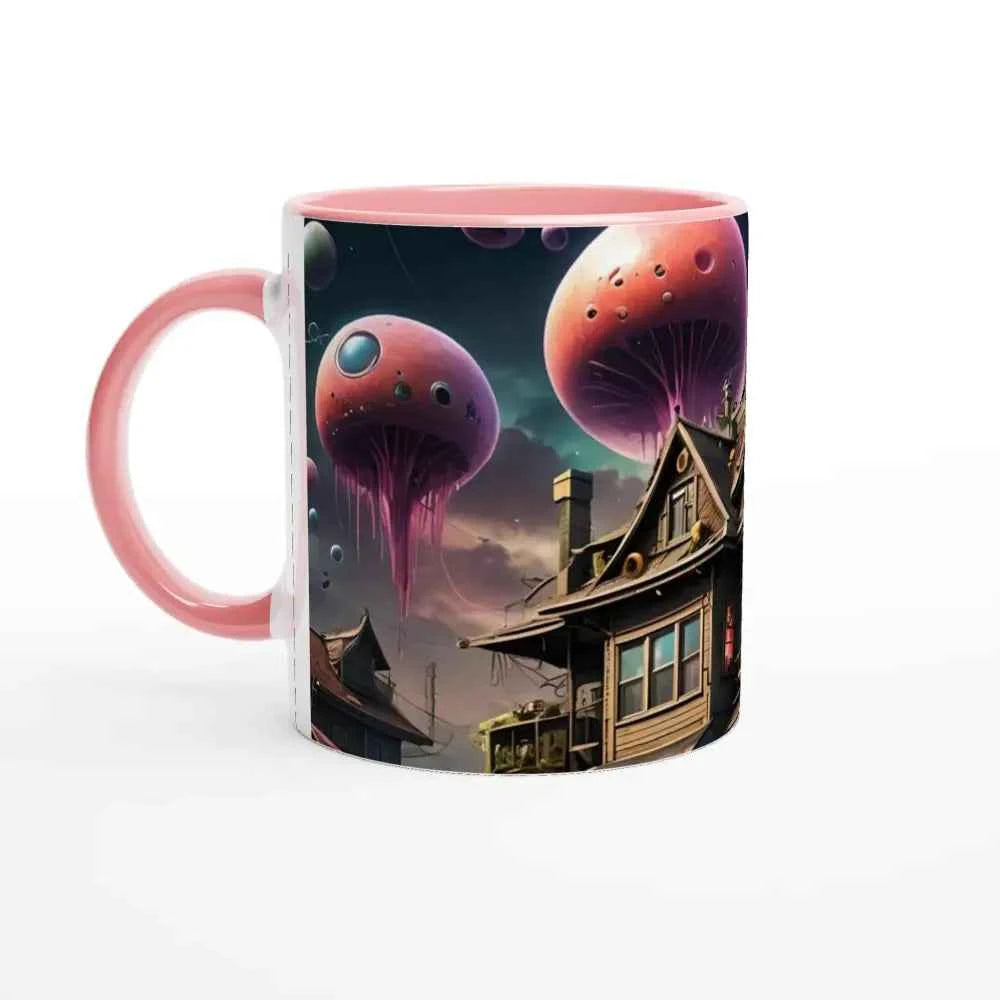 Trippy Mushroom House – Psychedelic Fantasy Mug