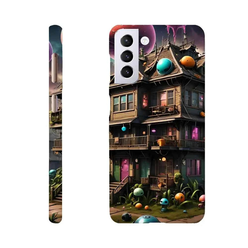 Trippy Mushroom House – Psychedelic Sci-Fi Phone Case