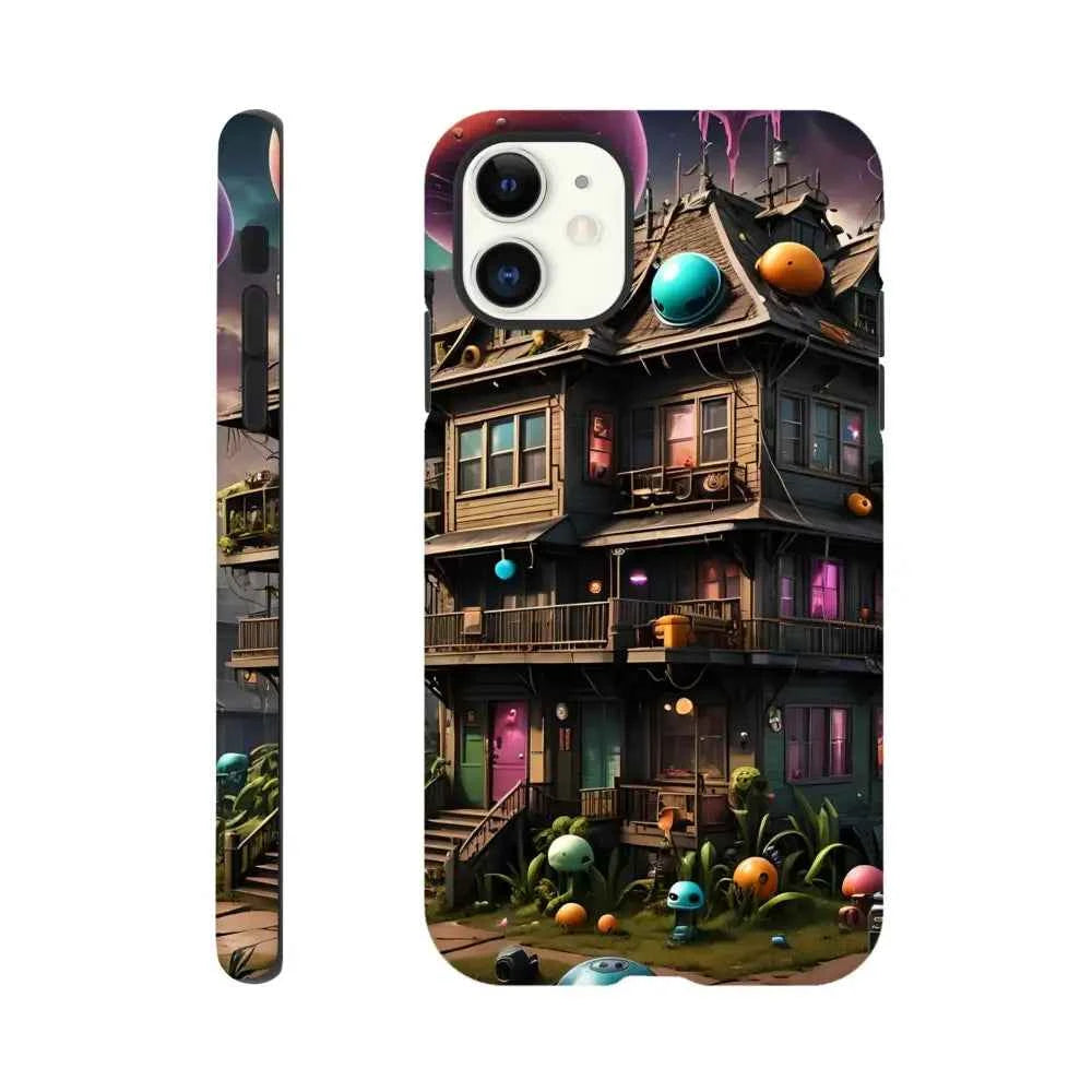 Trippy Mushroom House – Psychedelic Sci-Fi Phone Case
