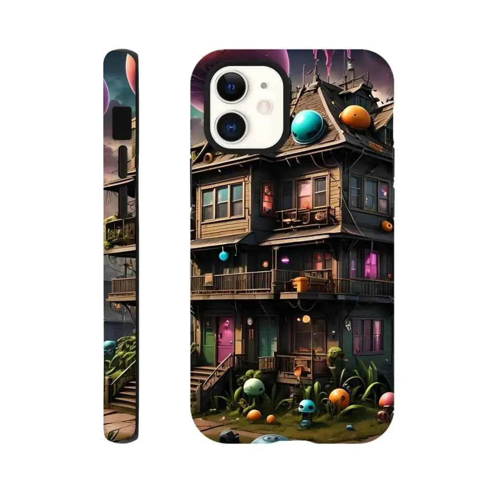 Trippy Mushroom House – Psychedelic Sci-Fi Phone Case