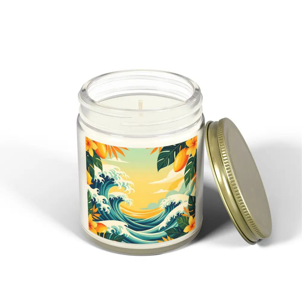 Mango Wave Candle in Tropical Scented Candle Mango Coconut Escape PixiOnyx Aromatherapy Jar