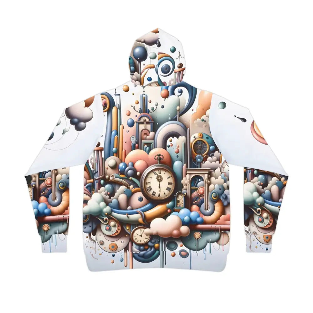 Colorful hoodie with clockwork design from PixiOnyx Pastel Mechanica collection