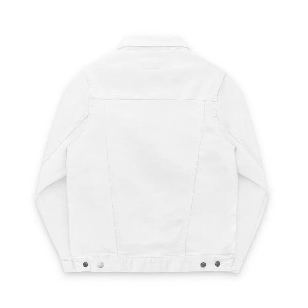 White denim jacket with metal buttons from PixiOnyx Outerwear Halloween collection