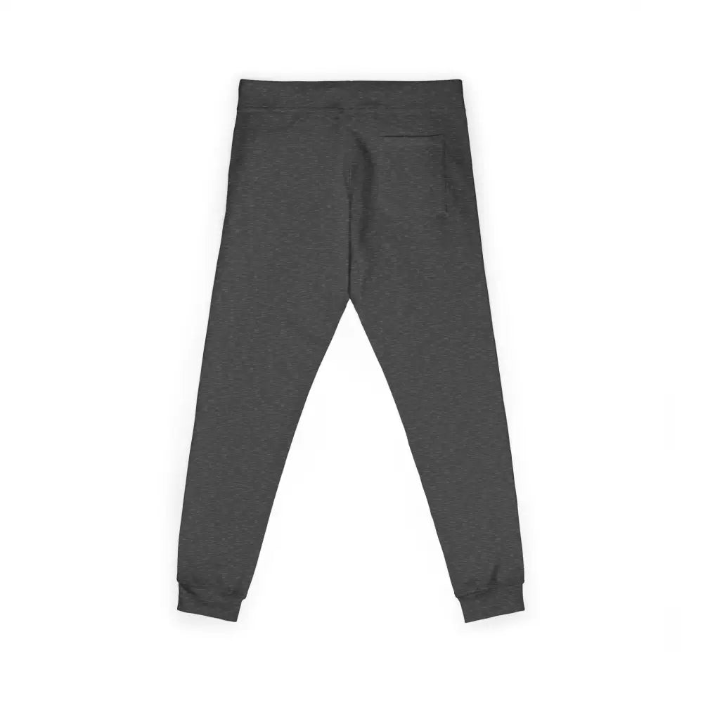 Dark gray fleece sweatpants with elastic cuffs from PixiOnyx Flaming Pumpkin Halloween Streetwear