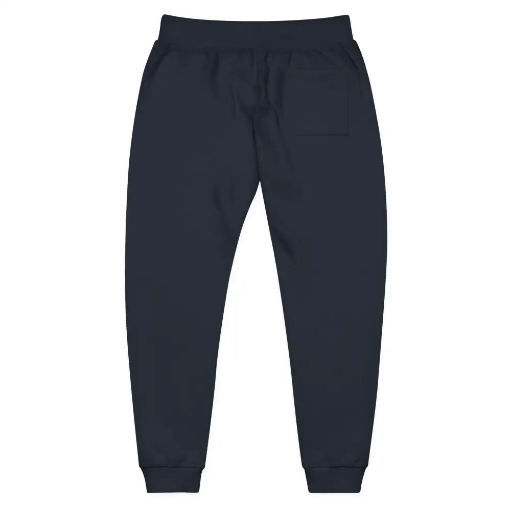 Dark blue fleece sweatpants with drawstring waist and ribbed cuffs, Flaming Pumpkin style