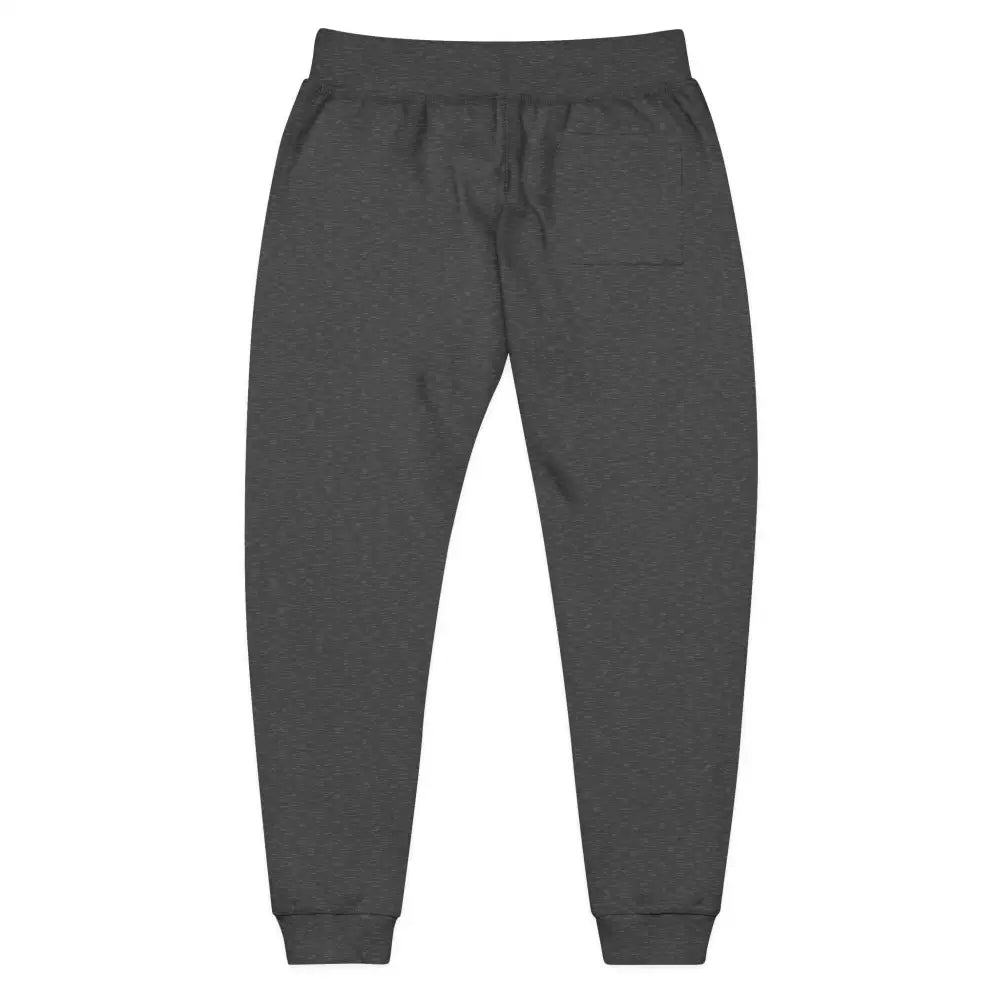 Dark gray fleece sweatpants with elastic waistband and cuffs from Flaming Pumpkin collection