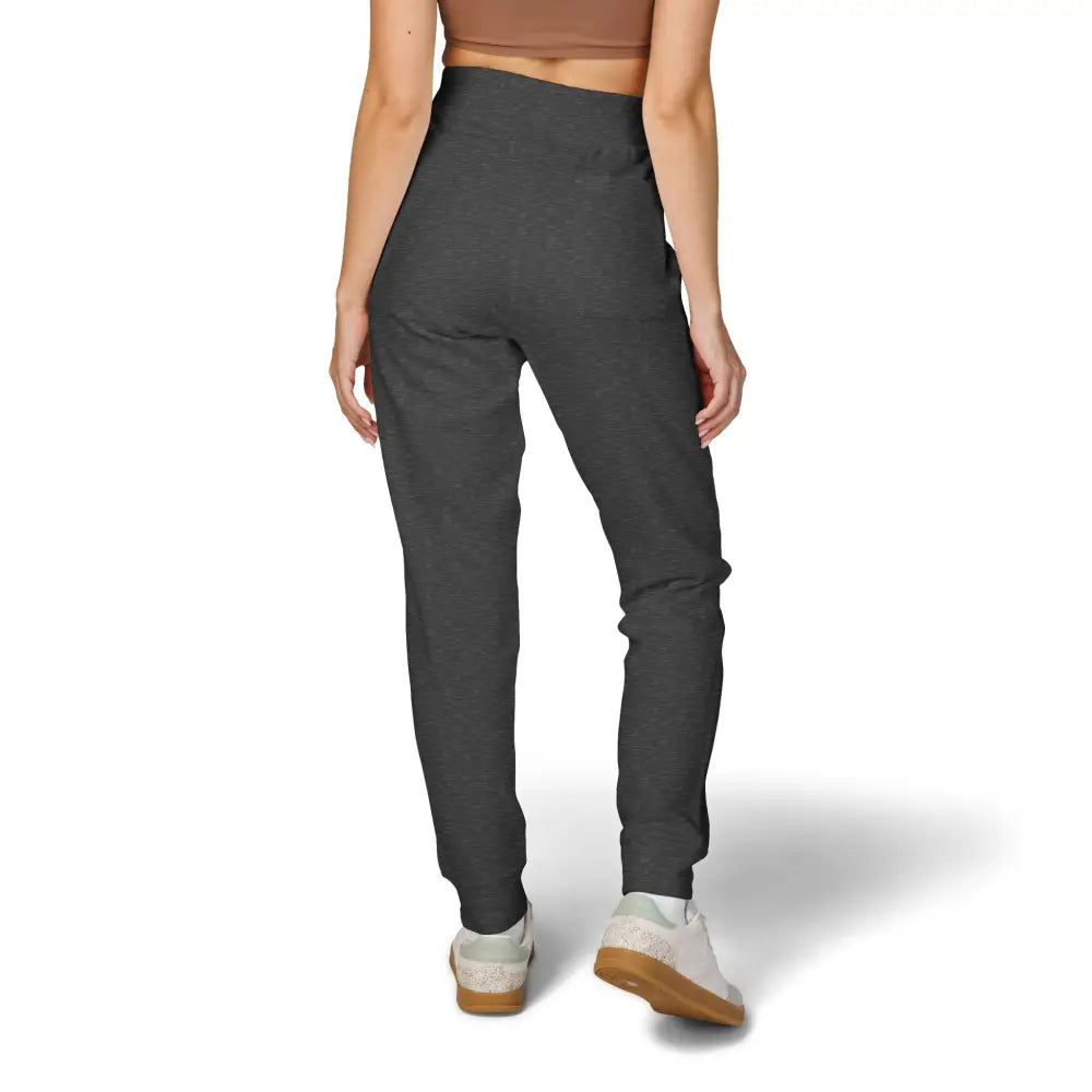 Dark grey fleece sweatpants with high waist and elastic cuffs from Flaming Pumpkin collection