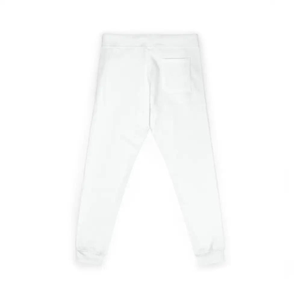 White fleece sweatpants with elastic cuffs from Flaming Pumpkin Unisex Fleece Sweatpants
