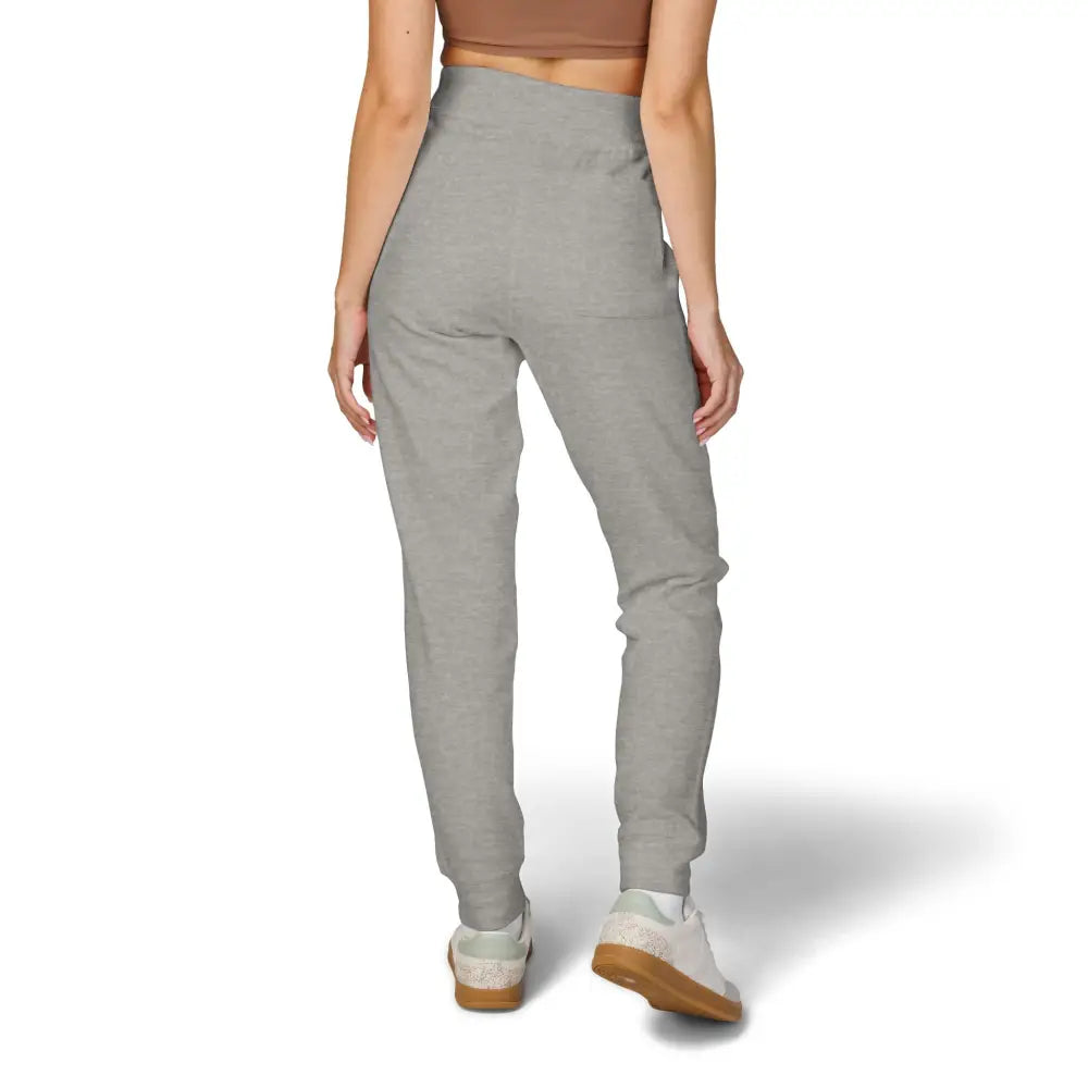Light gray fleece sweatpants with cuffed ankles and high waist from Flaming Pumpkin collection