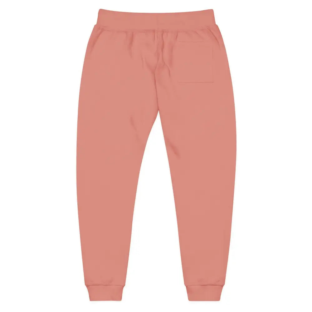 Pink fleece sweatpants with elastic waistband and cuffs from PixiOnyx Flaming Pumpkin collection