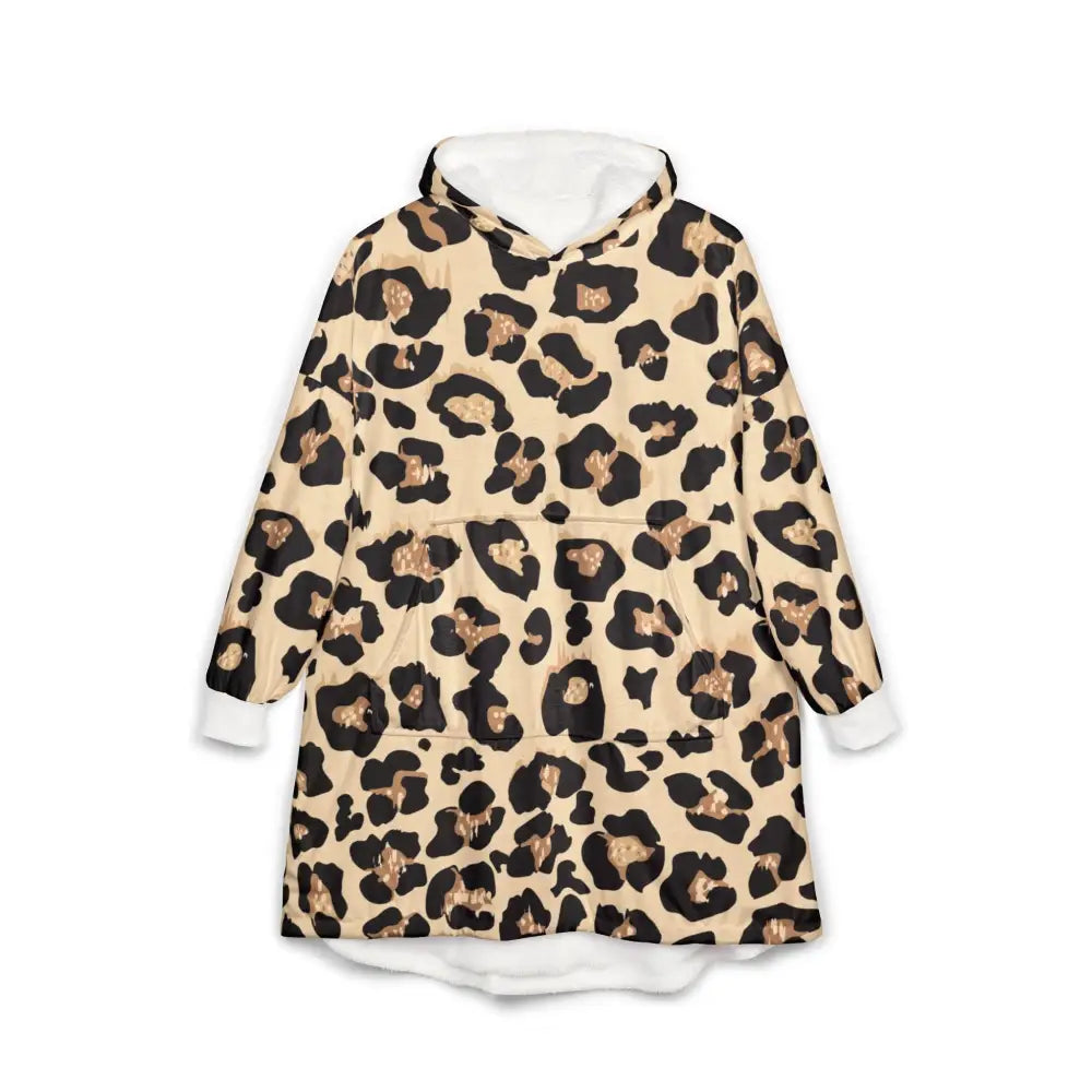 Leopard print hooded blanket sweatshirt from PixiOnyx Cozy Luxe Loungewear