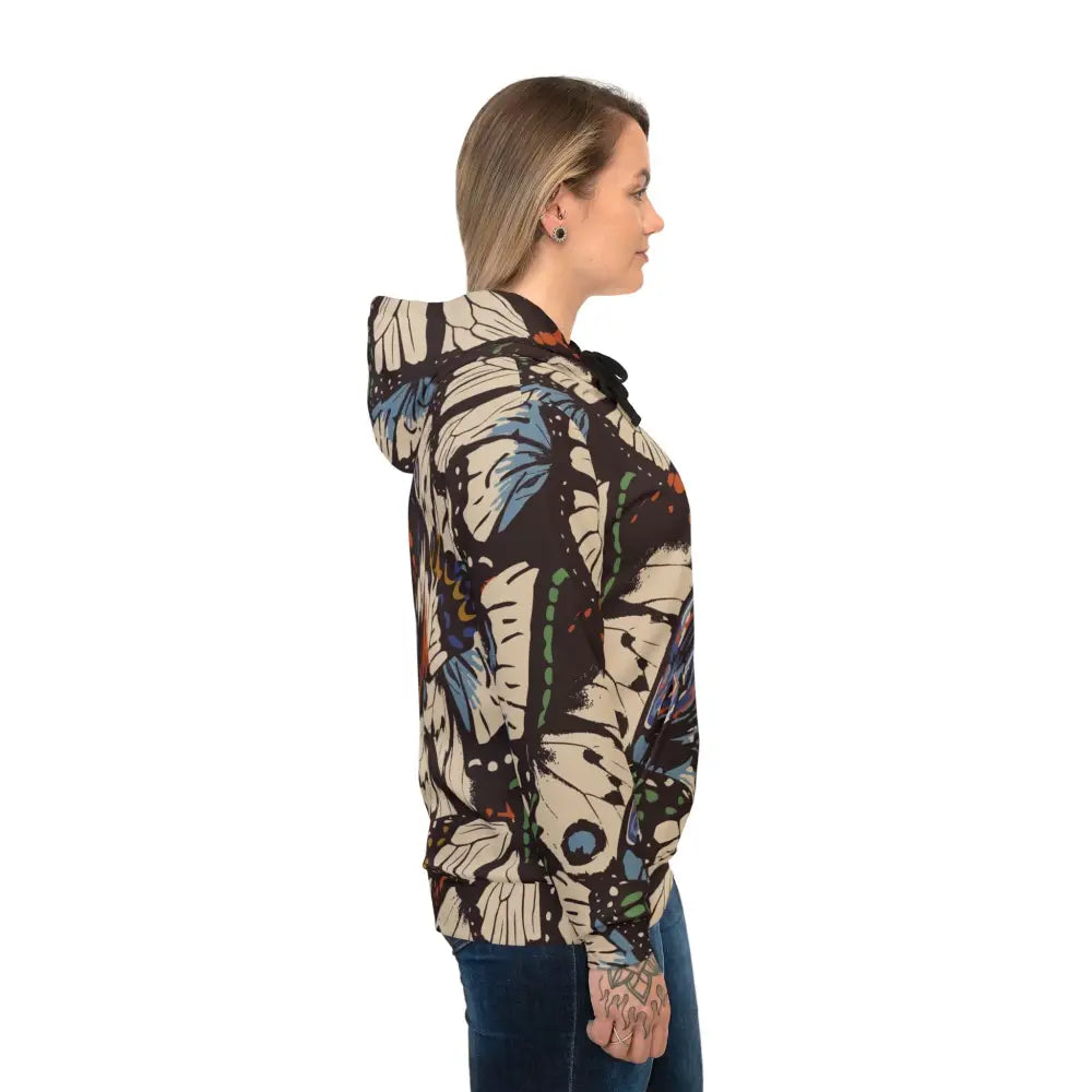 Butterfly-patterned hooded sweatshirt from PixiOnyx Hypnotic Streetwear collection