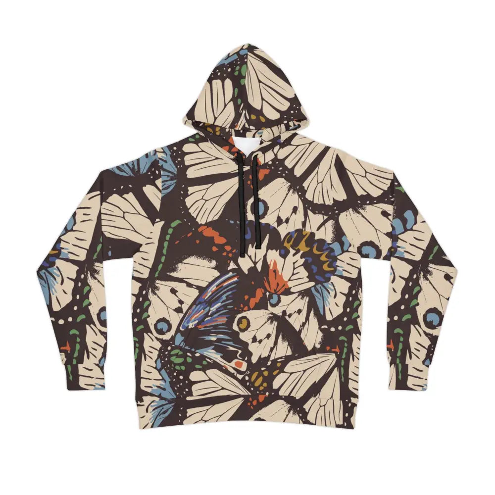 Butterfly-patterned unisex hoodie from PixiOnyx Hypnotic Streetwear product image
