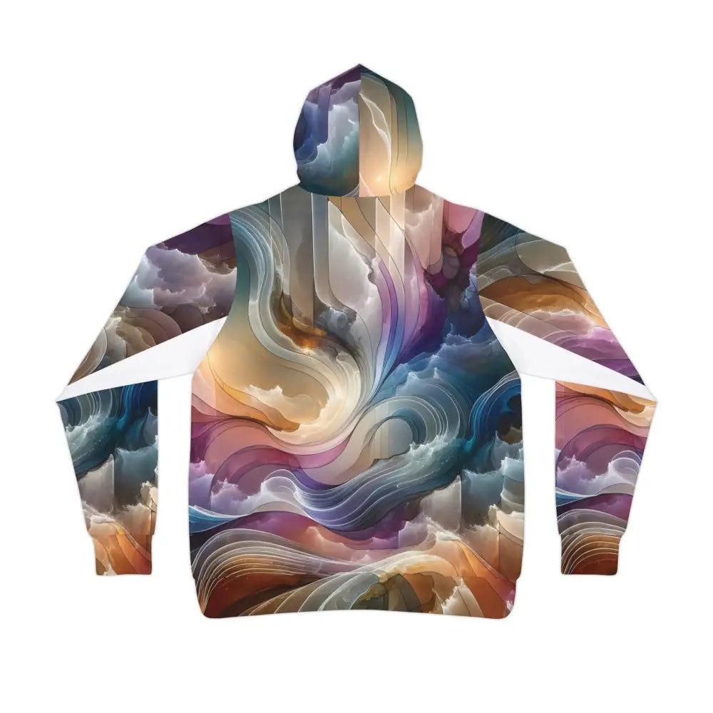 Abstract art hoodie from PixiOnyx Cosmic Streetwear unisex celestial layered design