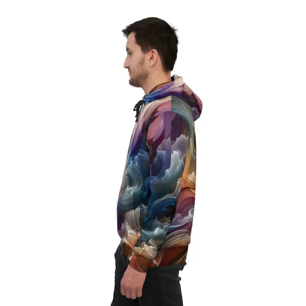 Colorful abstract hooded sweatshirt from PixiOnyx Cosmic Streetwear Unisex Hoodie Celestial Layer Flux