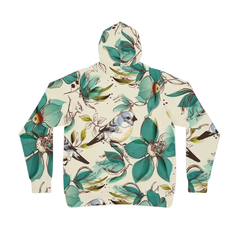 Unisex Floral and Bird Patterned Hoodie from PixiOnyx Elegant Naturewear