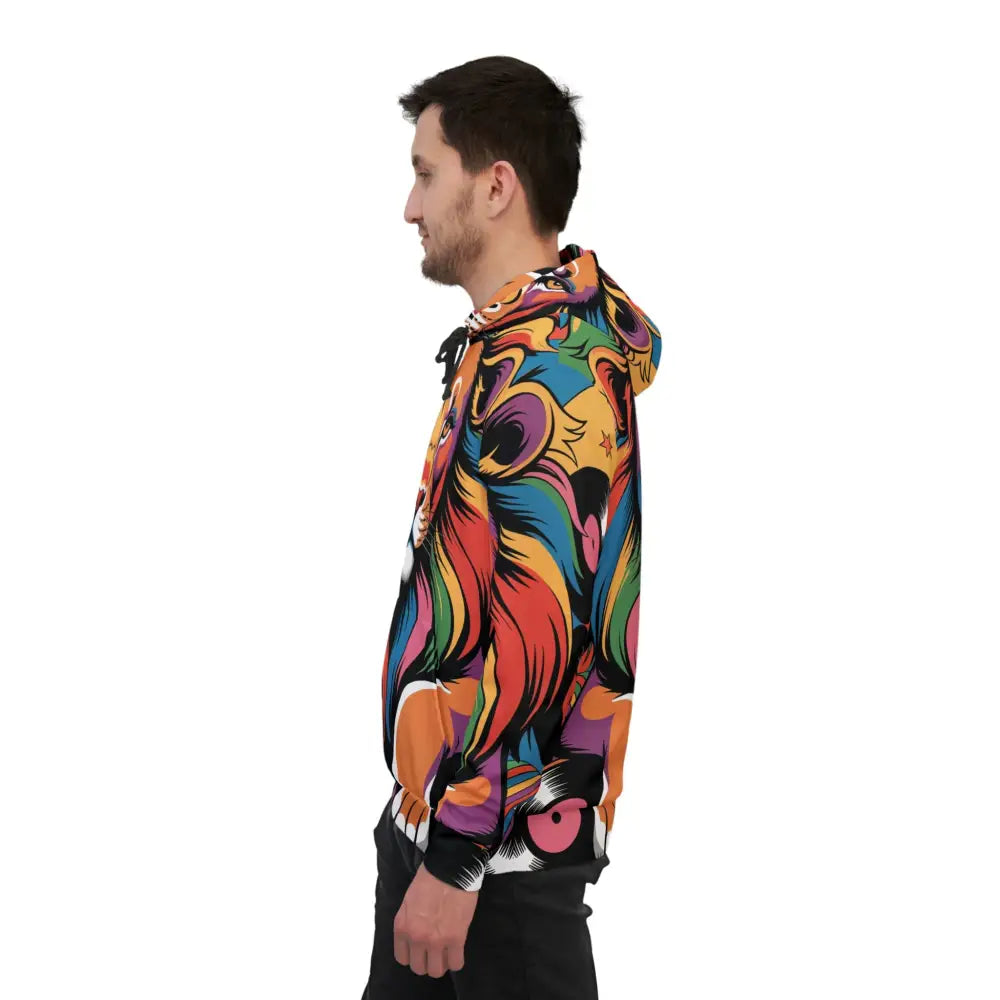 Men’s vibrant graphic zip-up hoodie from Groove King Roars by Honson Ventures Limited
