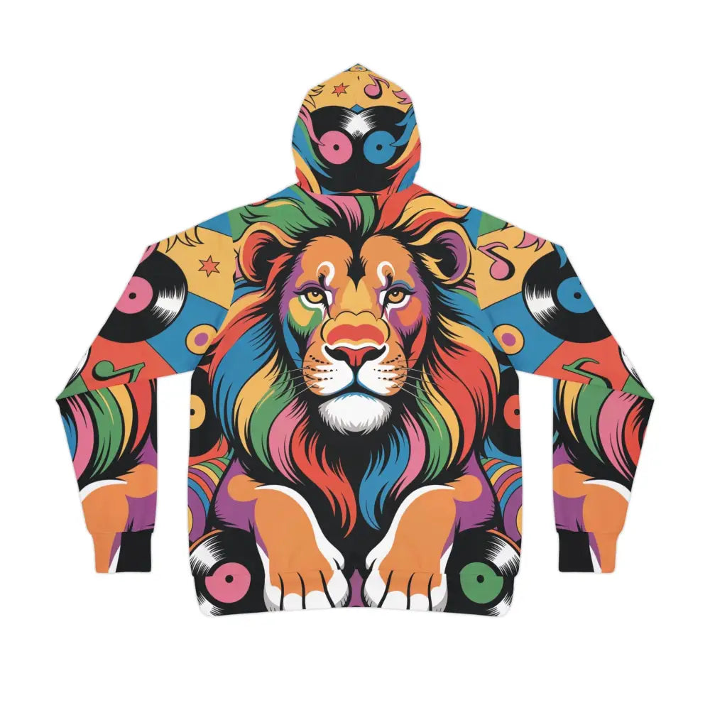 Colorful lion and music-themed hoodie from Groove King Roars collection by Honson Ventures Limited