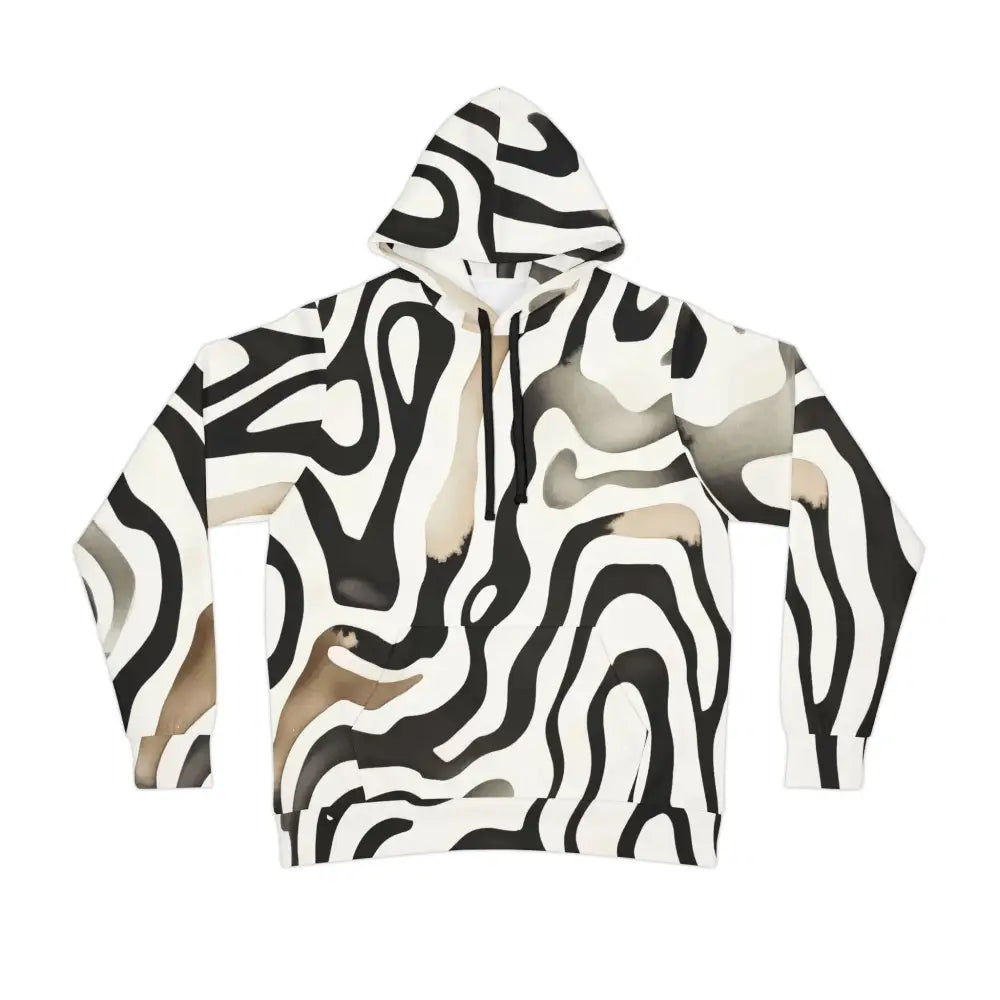 Abstract patterned hoodie from PixiOnyx Surreal Patternwear Unisex Hoodie Monochrome Melt