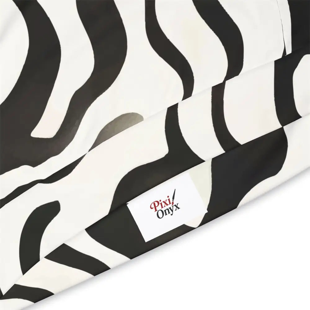 Zebra-striped fabric pattern on Unisex Hoodie Monochrome Melt by PixiOnyx Surreal Patternwear