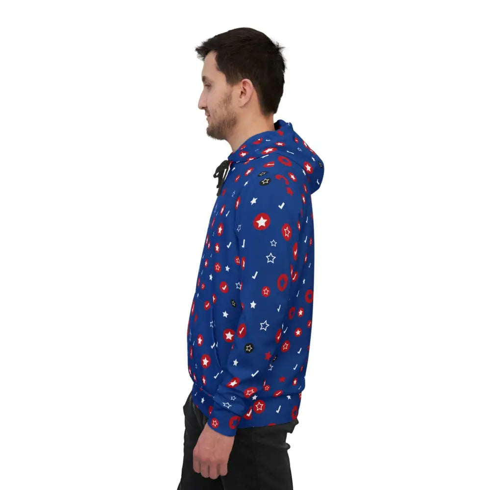 Blue hoodie with star pattern from PixiOnyx Orbit Pop Cosmic Corewear collection
