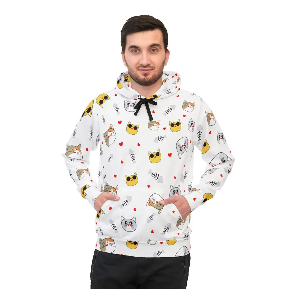 Unisex Hoodie Paws & Whiskers with Cat Pattern from PixiOnyx Meowcore Drop