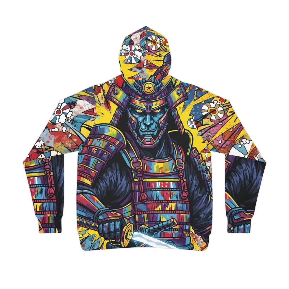 Colorful graphic print Samurai Splash hoodie featuring drip meets discipline design