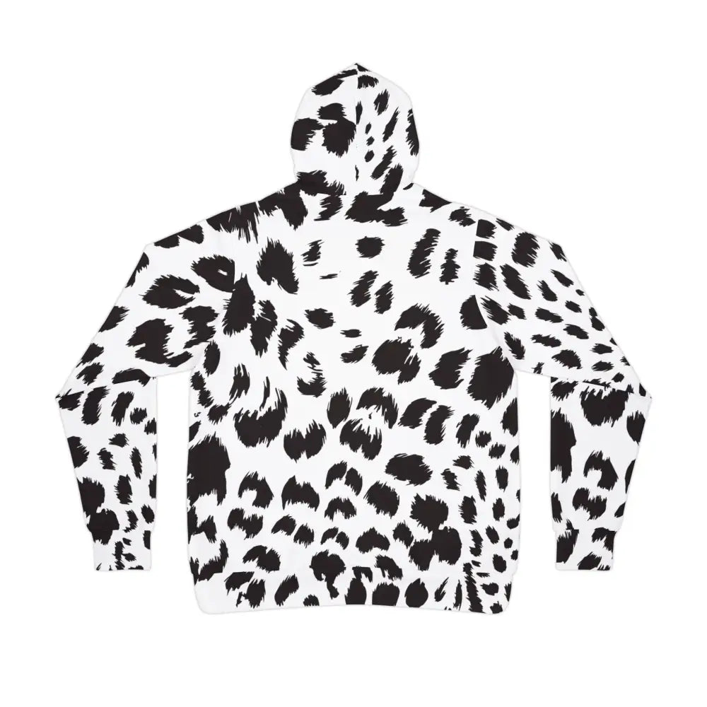 Black and white leopard print hoodie from PixiOnyx Streetcore Edition Unisex collection