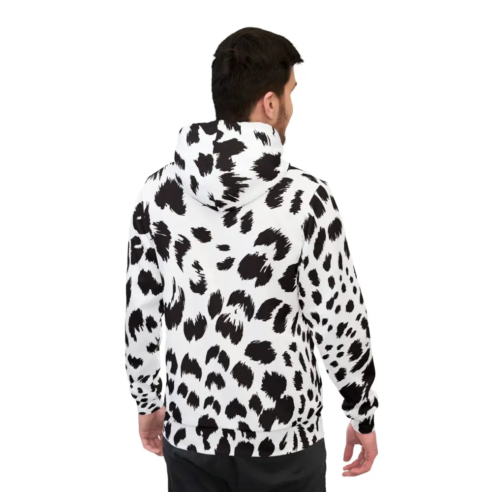 Black and white animal print hoodie on Unisex Hoodie White Leopard Print Apex PixiOnyx Streetcore Edition
