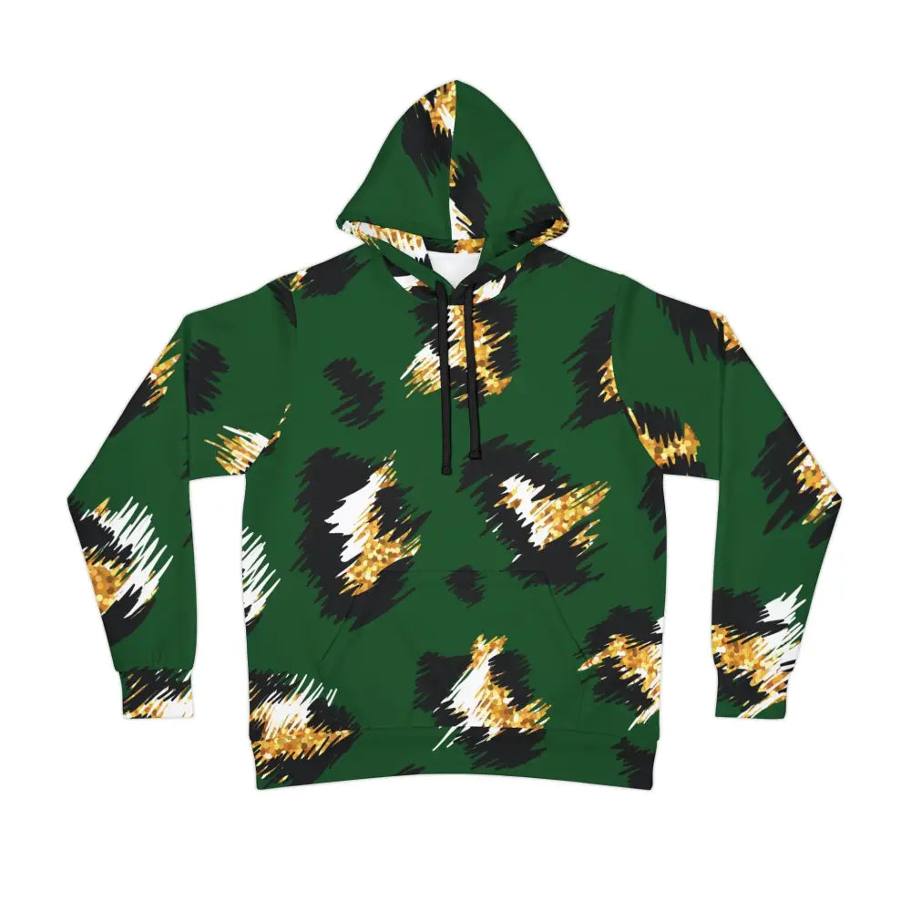 Green leopard print hoodie from PixiOnyx Junglecore Energy Unisex Hoodie Wild Cheetah Burst