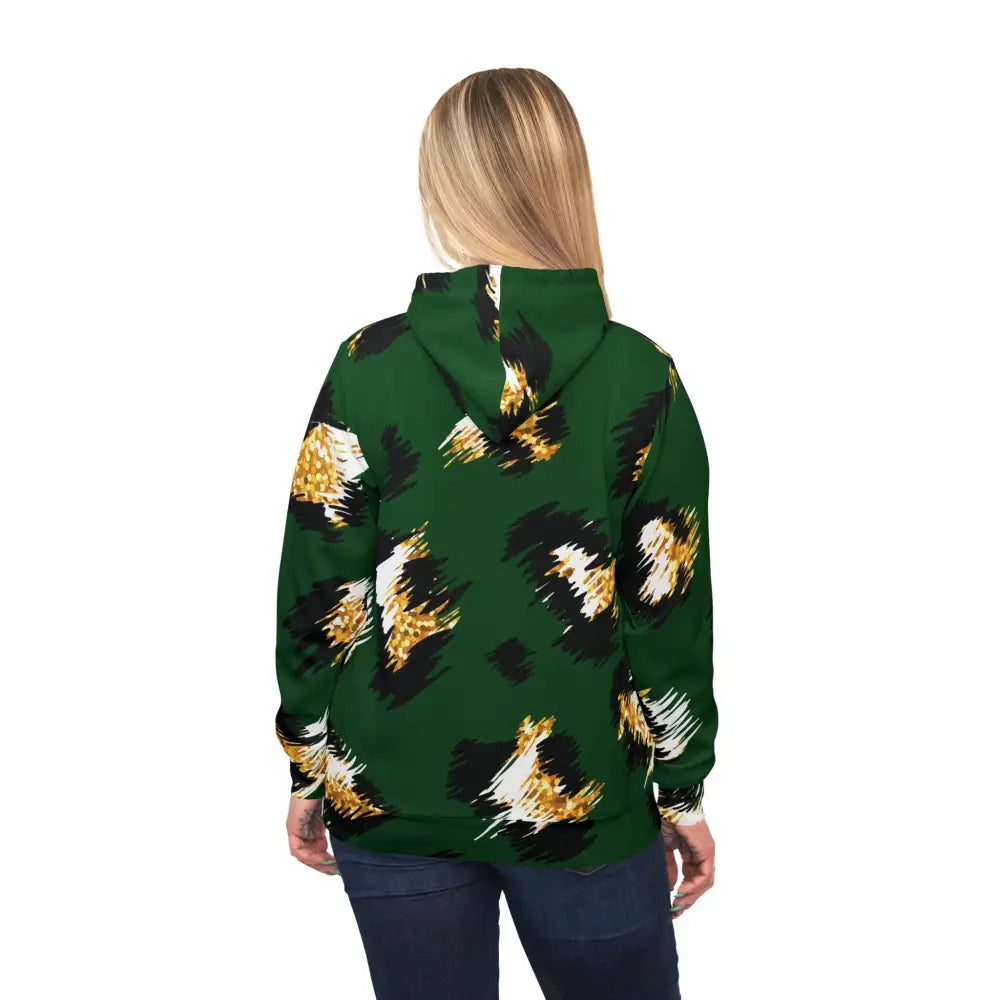 Green Leopard Print Hoodie from PixiOnyx Junglecore Energy Unisex Hoodie product