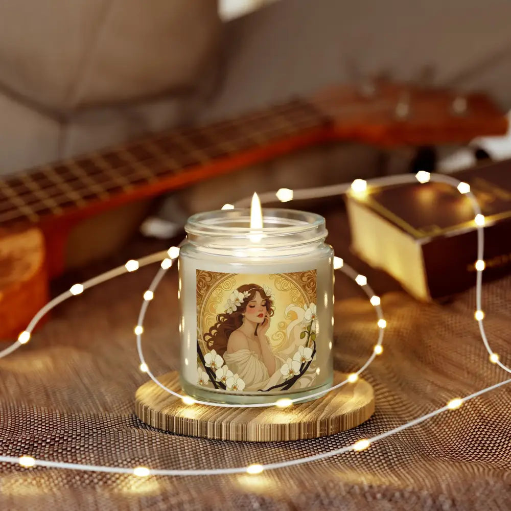 Art Nouveau Vanilla Bean Scented Candle in Soft Glow Muse PixiOnyx Aromatherapy
