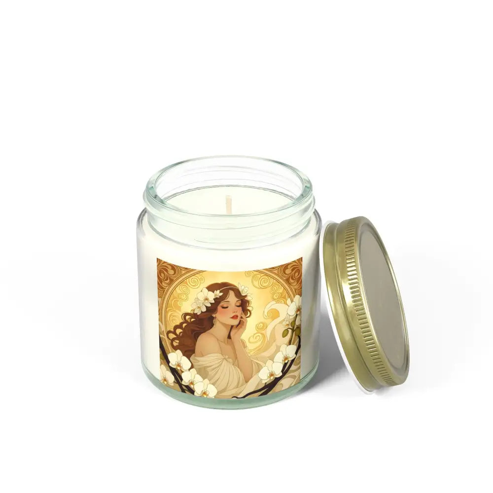 Art Nouveau Vanilla Bean Scented Candle in Soft Glow Muse by PixiOnyx Aromatherapy