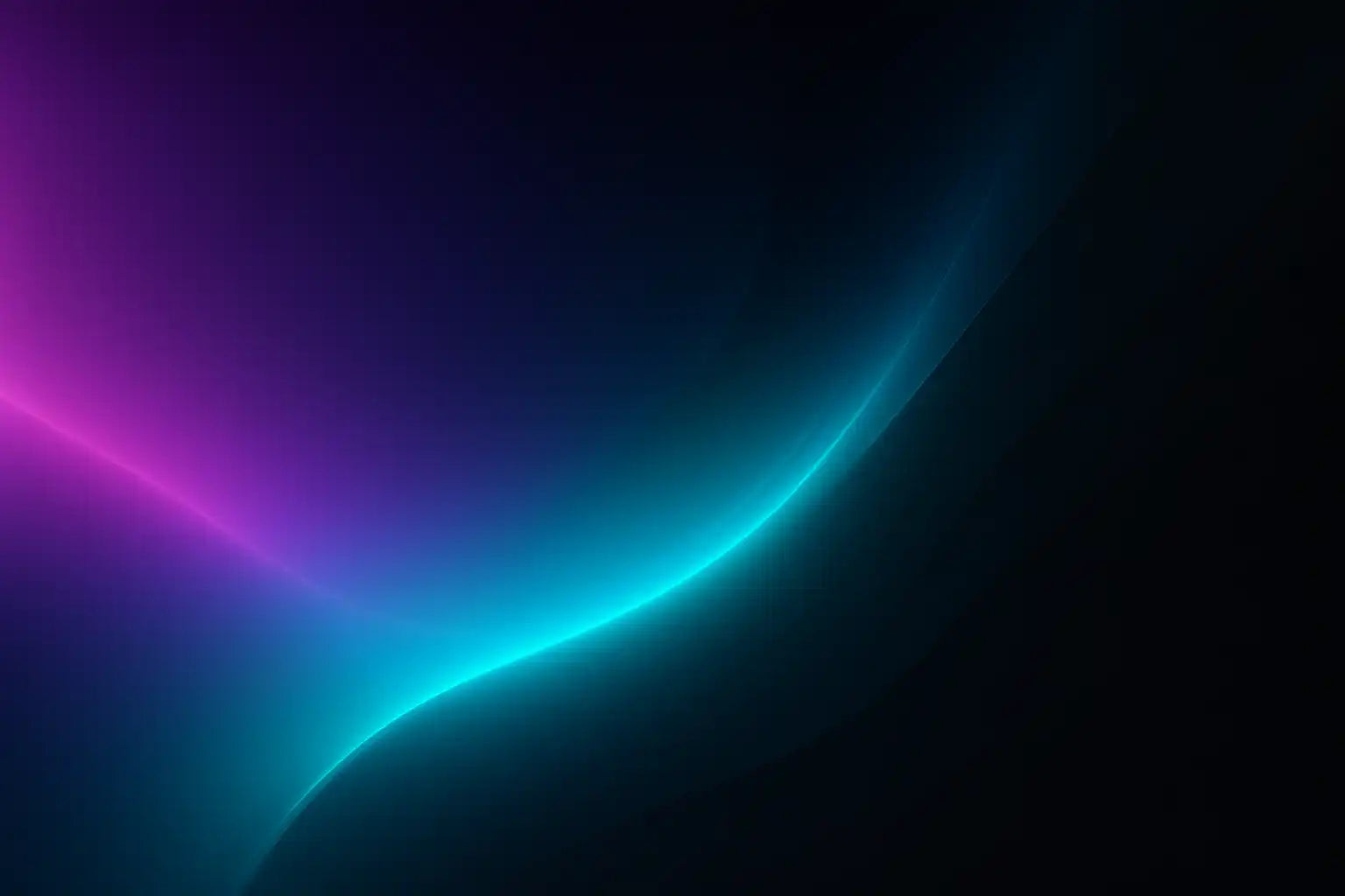 A vibrant abstract background with glowing magenta and cyan light waves.