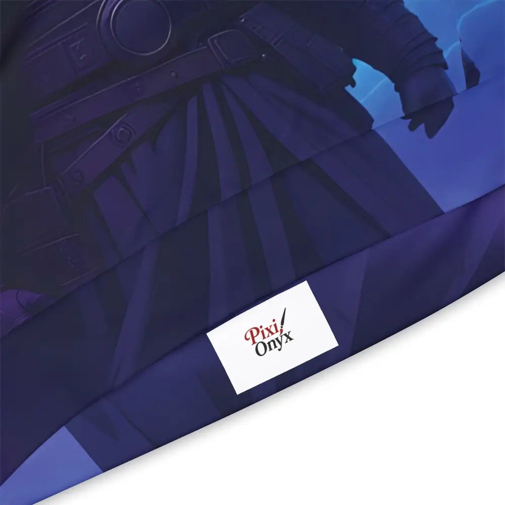 Dark blue patterned pillow from Voidwalker Athletic Hoodie Psychedelic Cosmic AOP Hoodie
