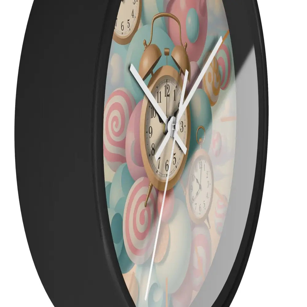 Candy-themed wall clock with pastel colors from PixiOnyx Whimsical Decor