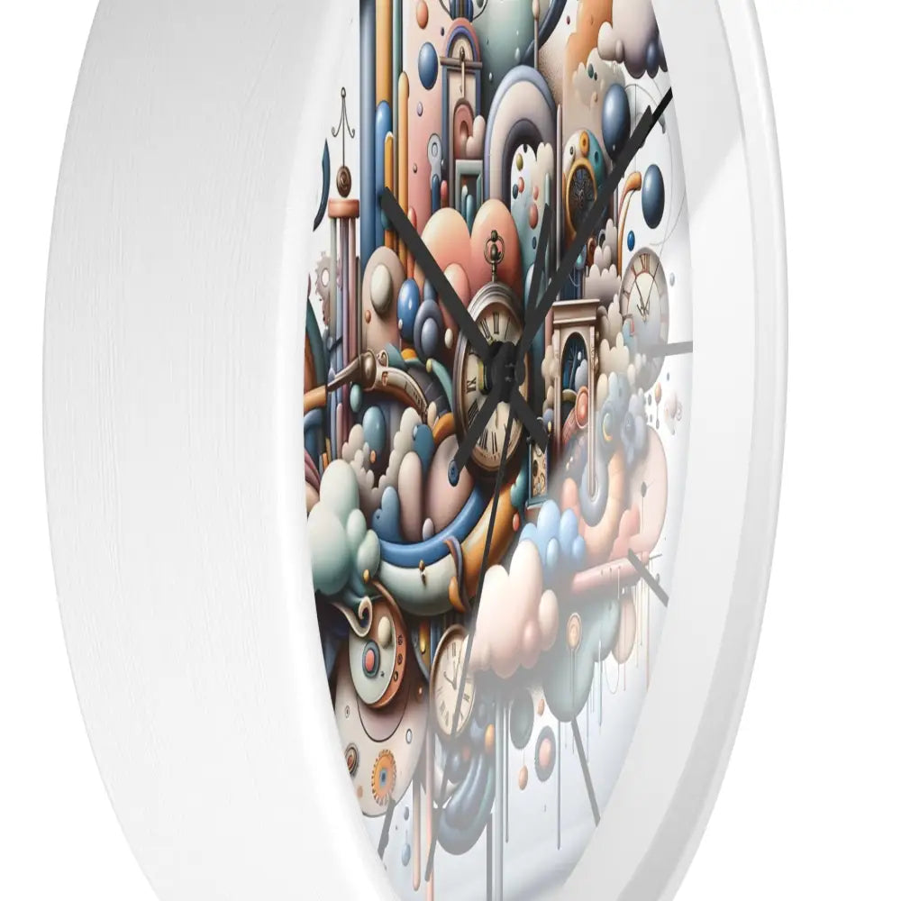 Colorful whimsical Wall Clock Pastel Mechanica surreal fantasy nature design