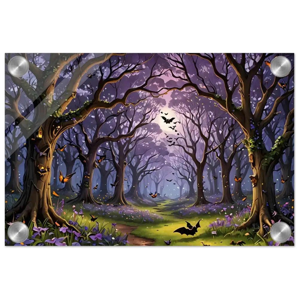Enchanted forest scene acrylic print Whispers of the Enchanted Forest by PixiOnyx