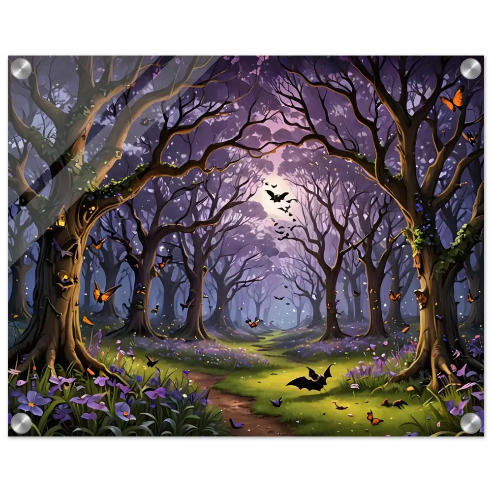 Enchanted forest scene acrylic print titled Whispers of the Enchanted Forest by PixiOnyx