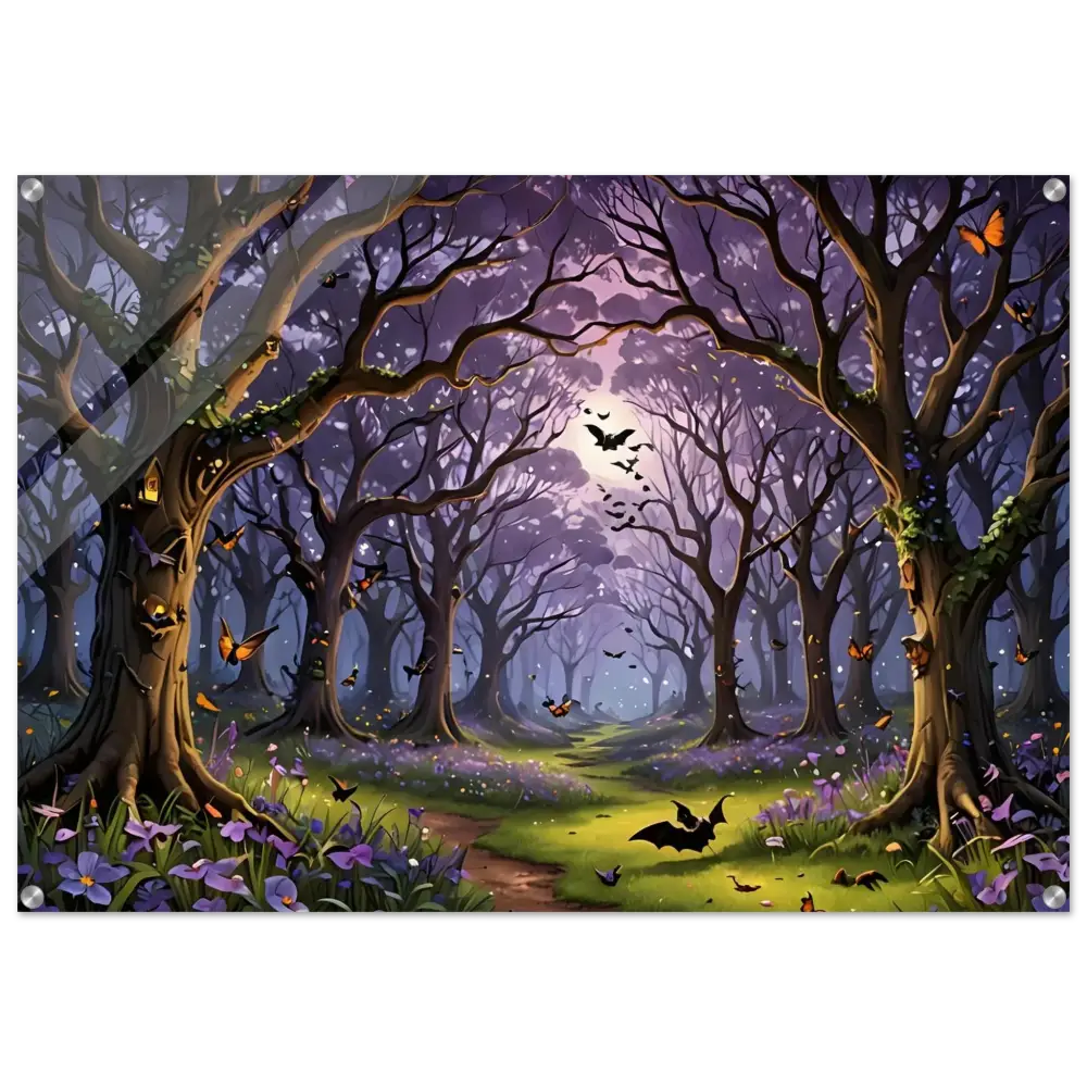 Enchanted forest artwork acrylic print displayed in Whispers of the Enchanted Forest collection