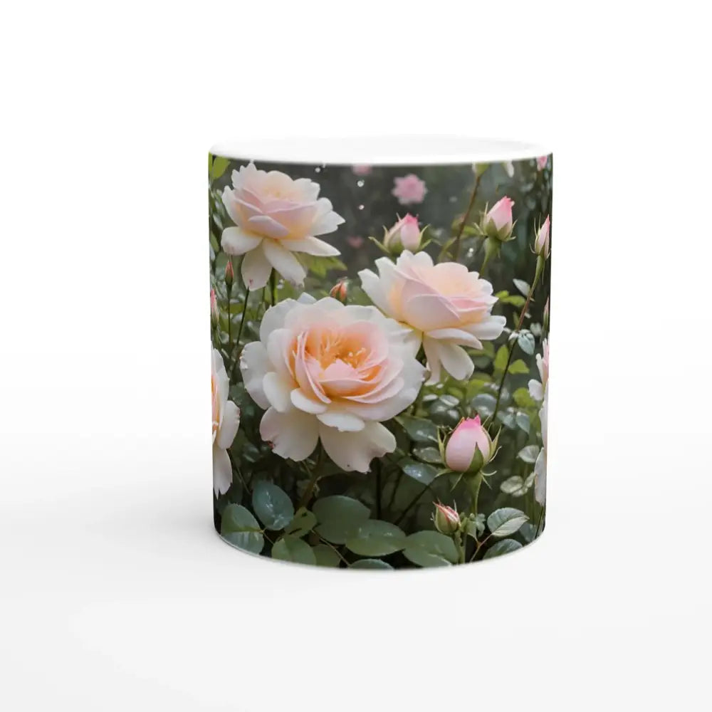 Floral-patterned ceramic mug from PixiOnyx Botanical Brew collection