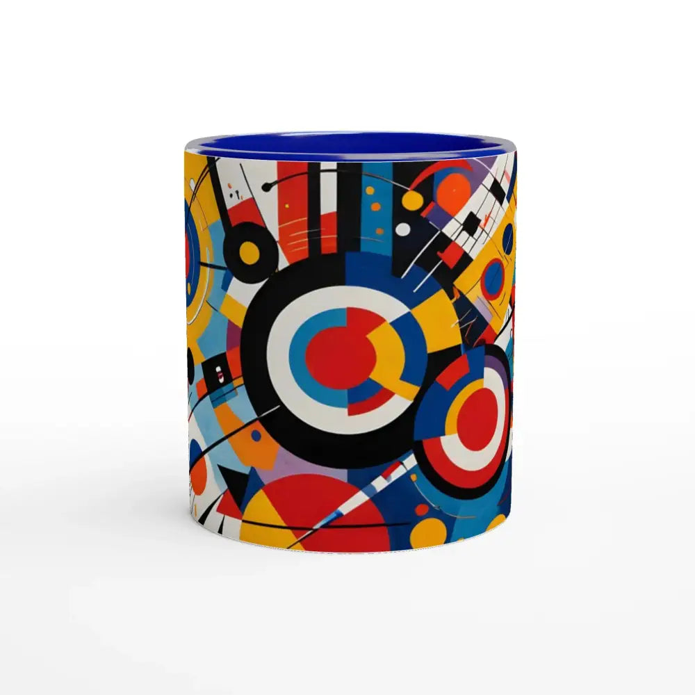 Abstract art design on White 11oz Ceramic Mug with Color Inside from PixiOnyx