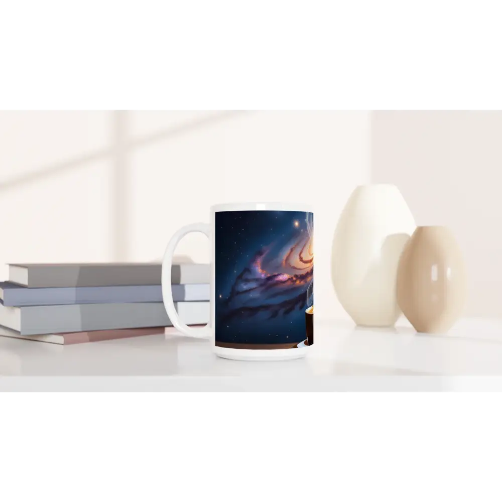 Galaxy-themed coffee mug from PixiOnyx Dreamscape Drinkware perfect for cosmic brews