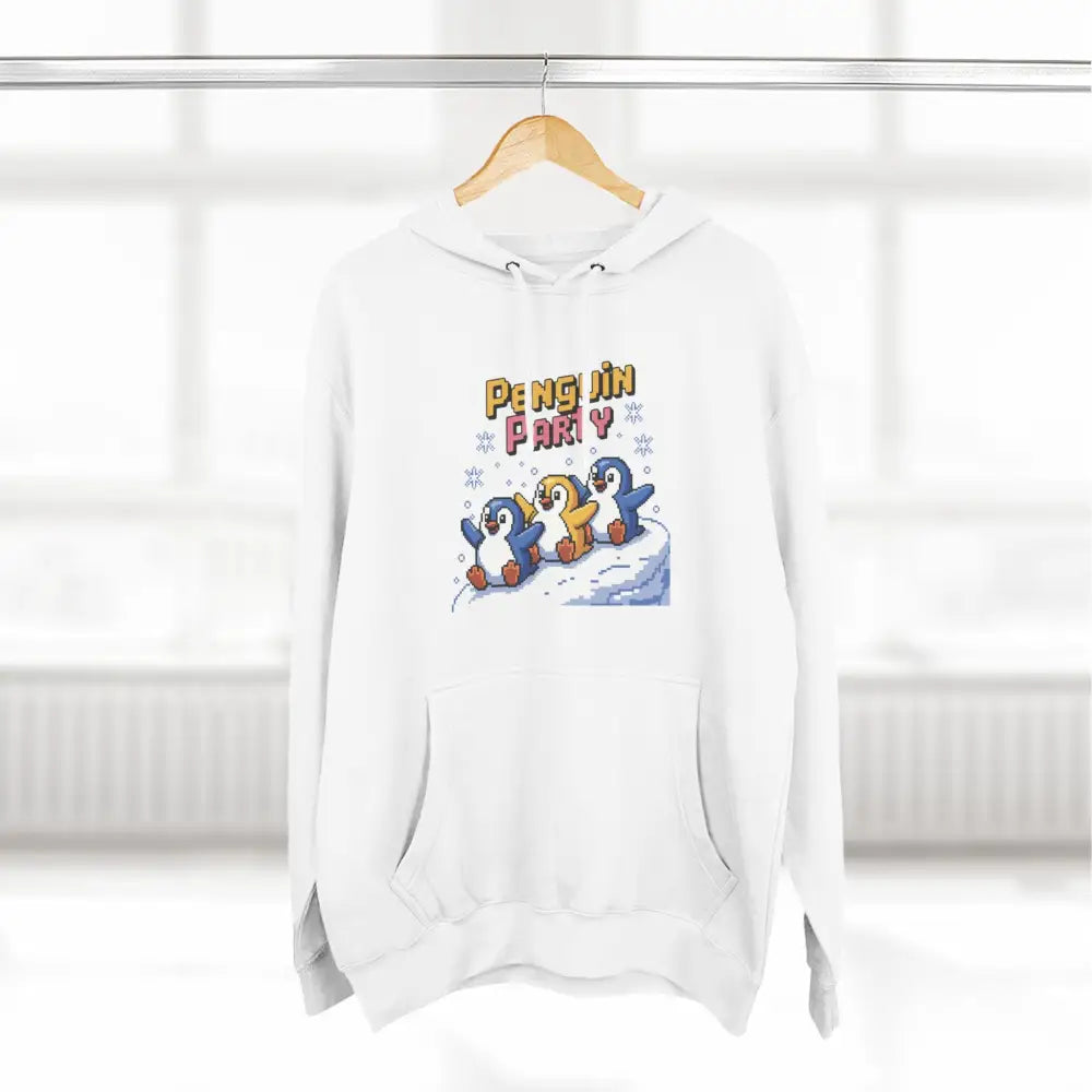 Winter Penguin Unisex Party Hoodie Cozy Fleece Sweatshirt for Holiday Fun Christmas Celebrations Gift Animal Lovers