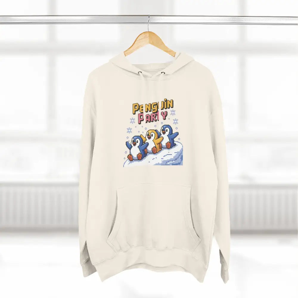 Winter Penguin Unisex Party Hoodie Cozy Fleece Sweatshirt for Holiday Fun Christmas Celebrations Gift Animal Lovers